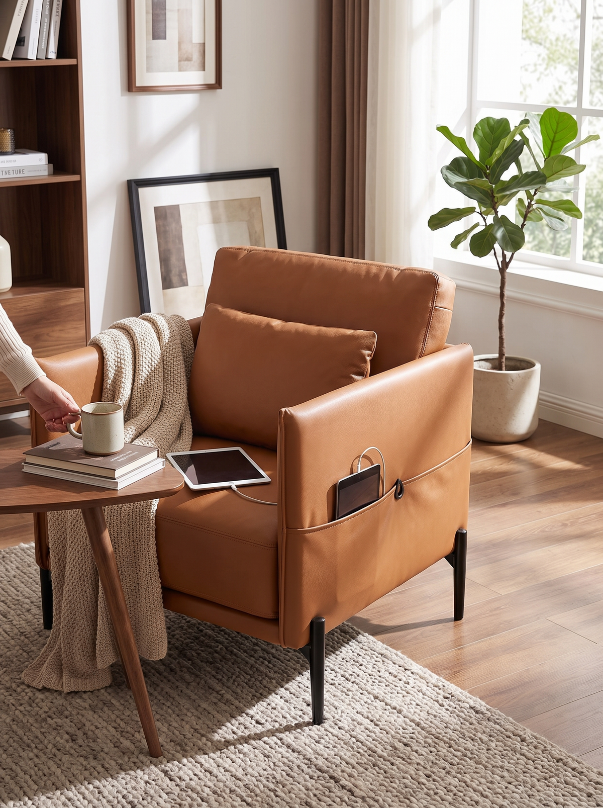 Genuine Leather 1 Seater Sofa DANTE chic comfort lifestyle