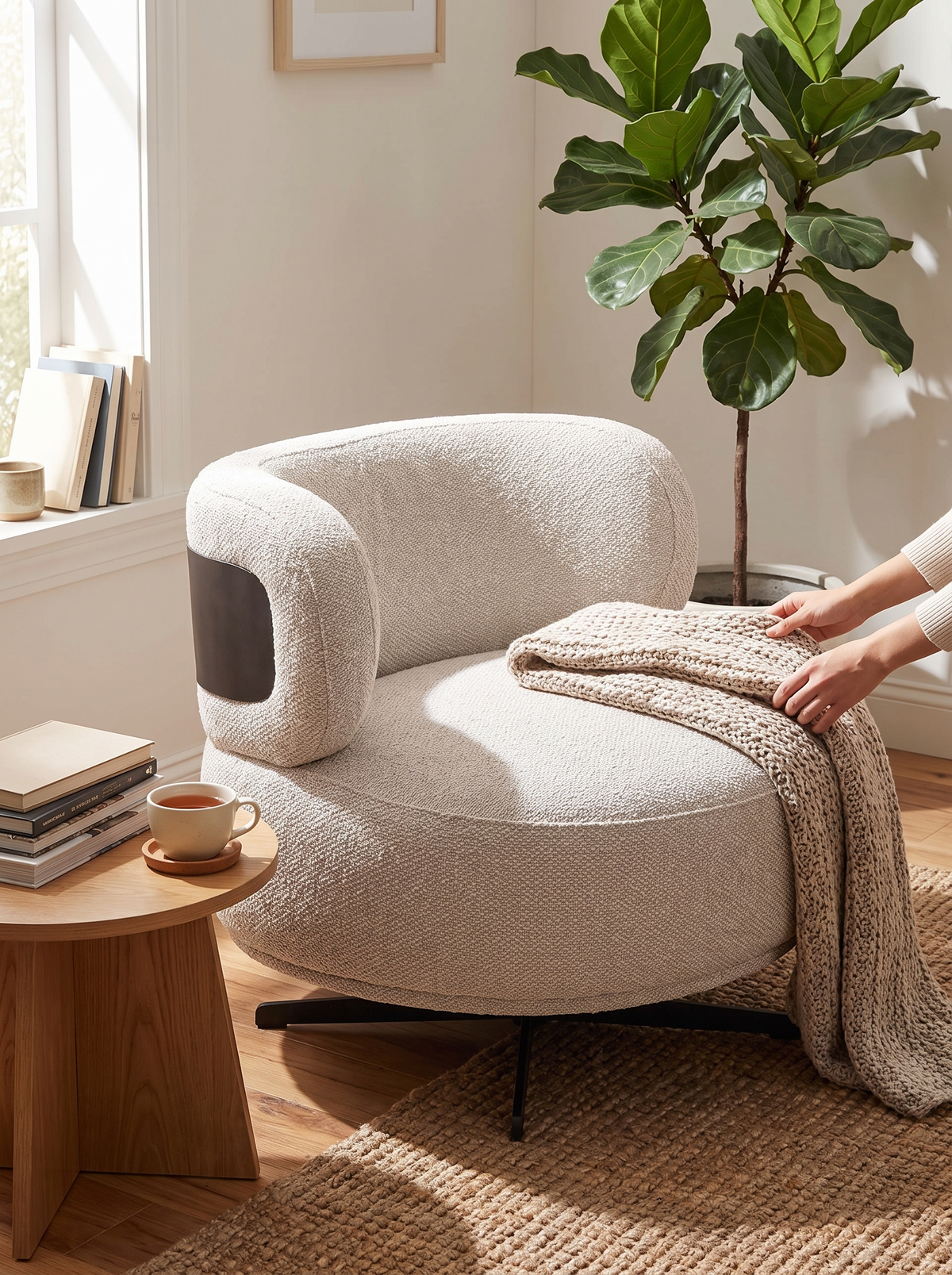 VUVO swivel chair cozy corner lifestyle