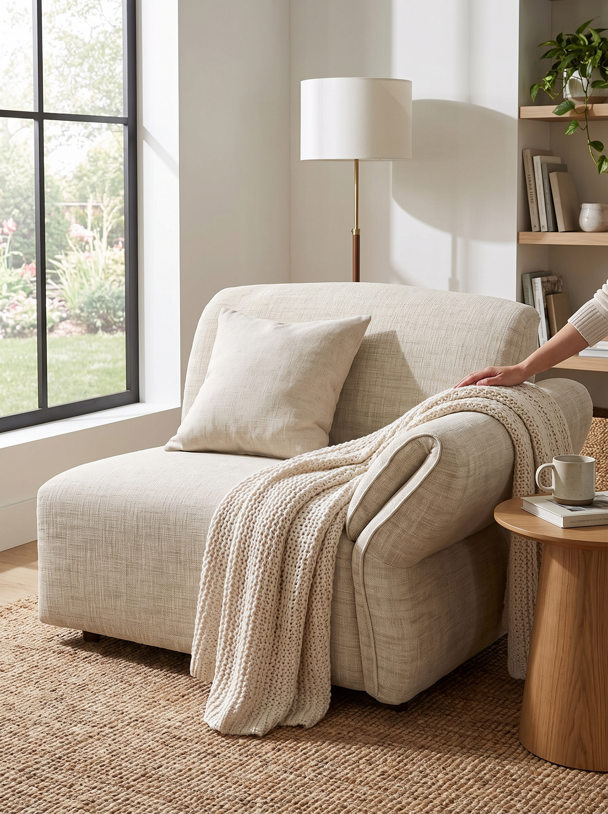 LUNAR corner sofa relaxed detailing lifestyle