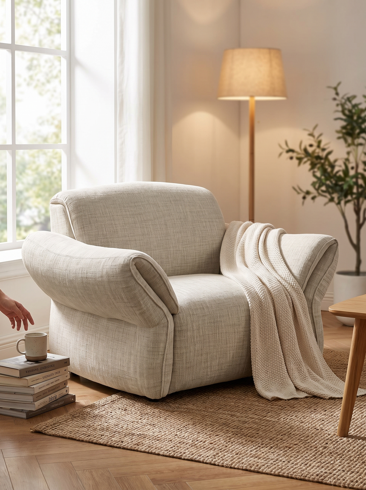 LUNAR 1 seater sofa wide seat lifestyle