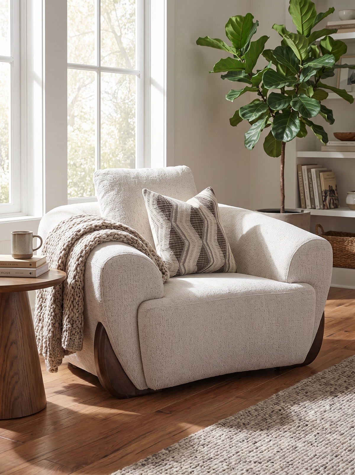 SWOOP sofa solid wood legs lifestyle