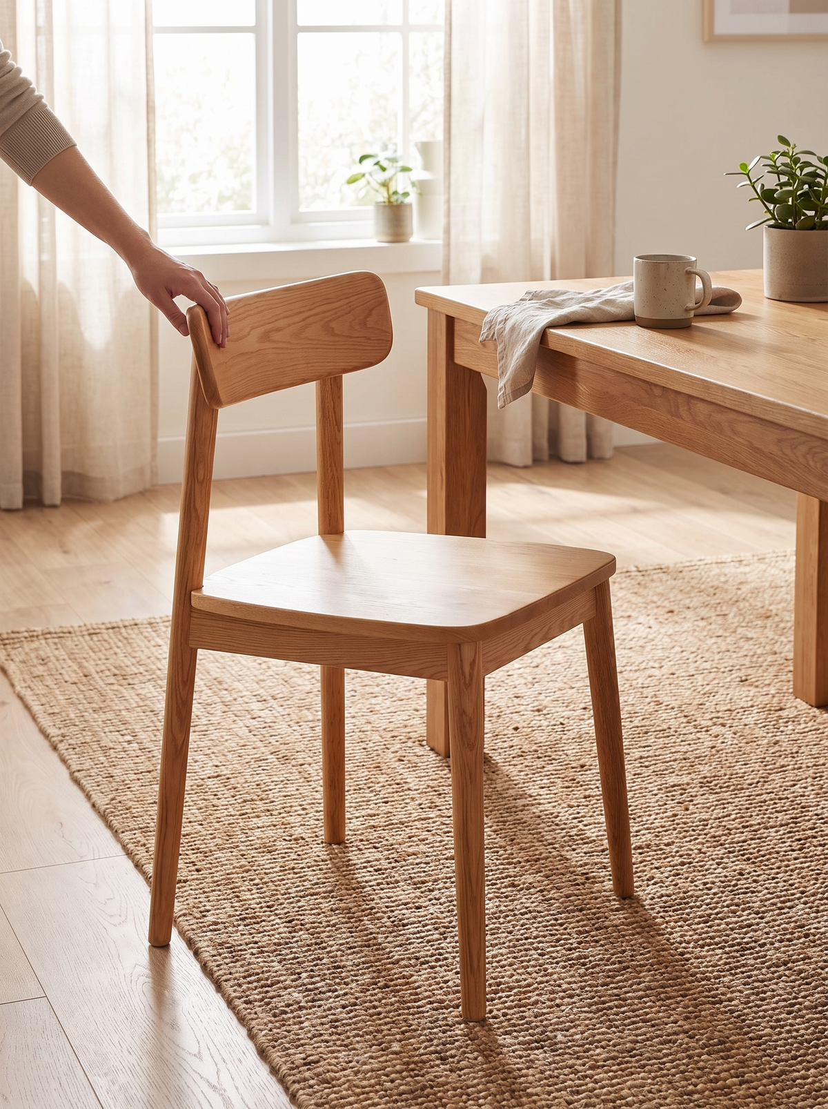 GREEN oak dining chair scandinavian style lifestyle