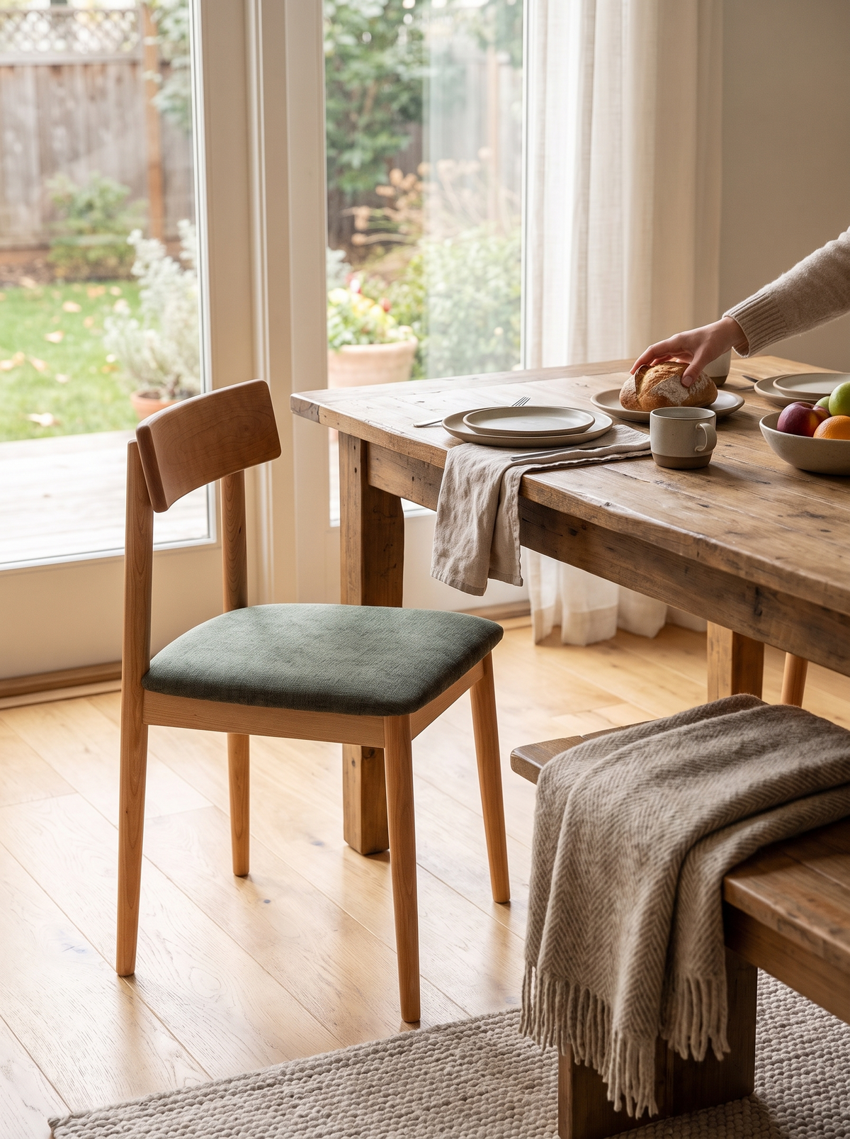 GREEN cherry weave dining chair nordic elegance lifestyle