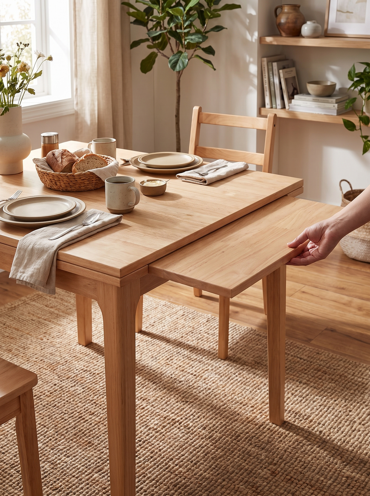 PRIVOT dining table extending lifestyle