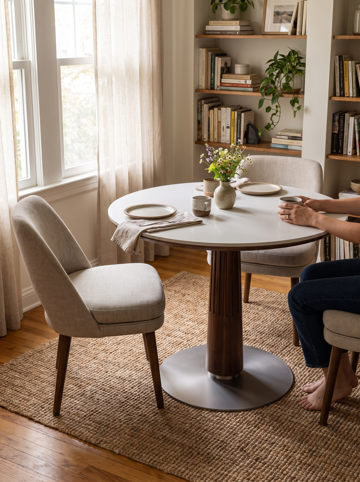 GREY round table space friendly lifestyle