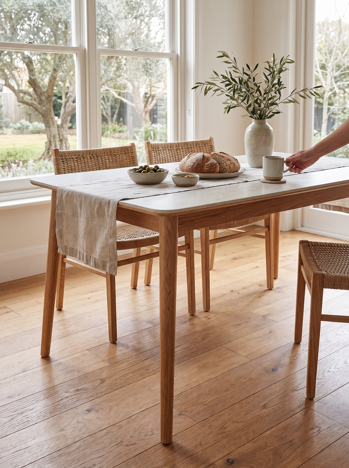 FORME dining table stone texture lifestyle