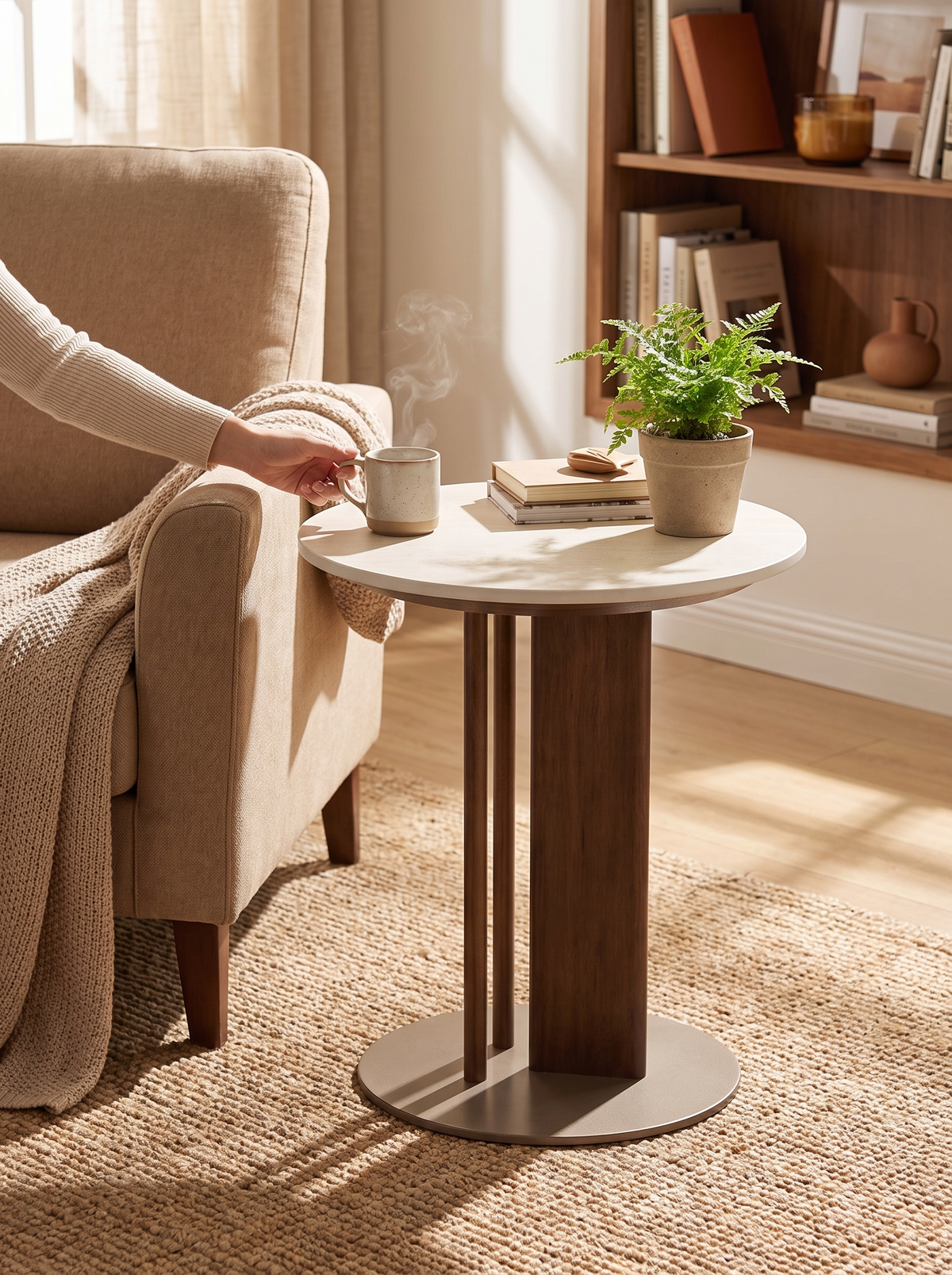 VALE coffee table set wood accents lifestyle