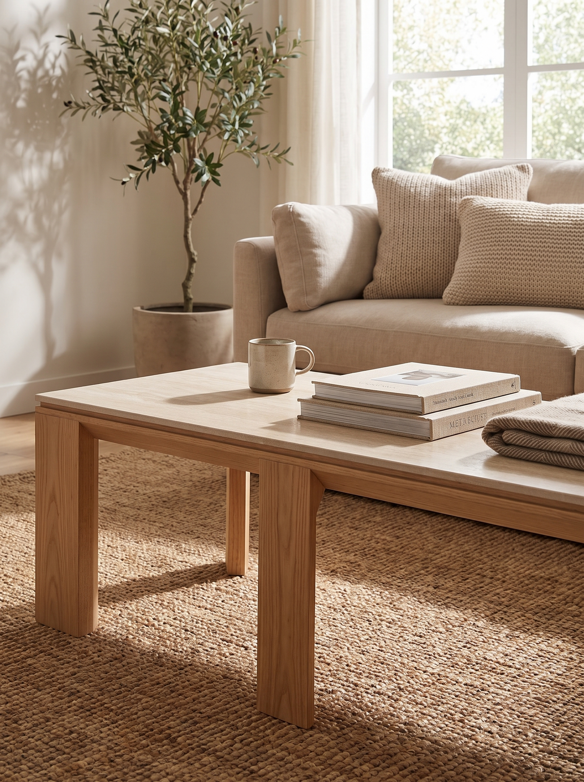 STRING coffee table stone and ash lifestyle