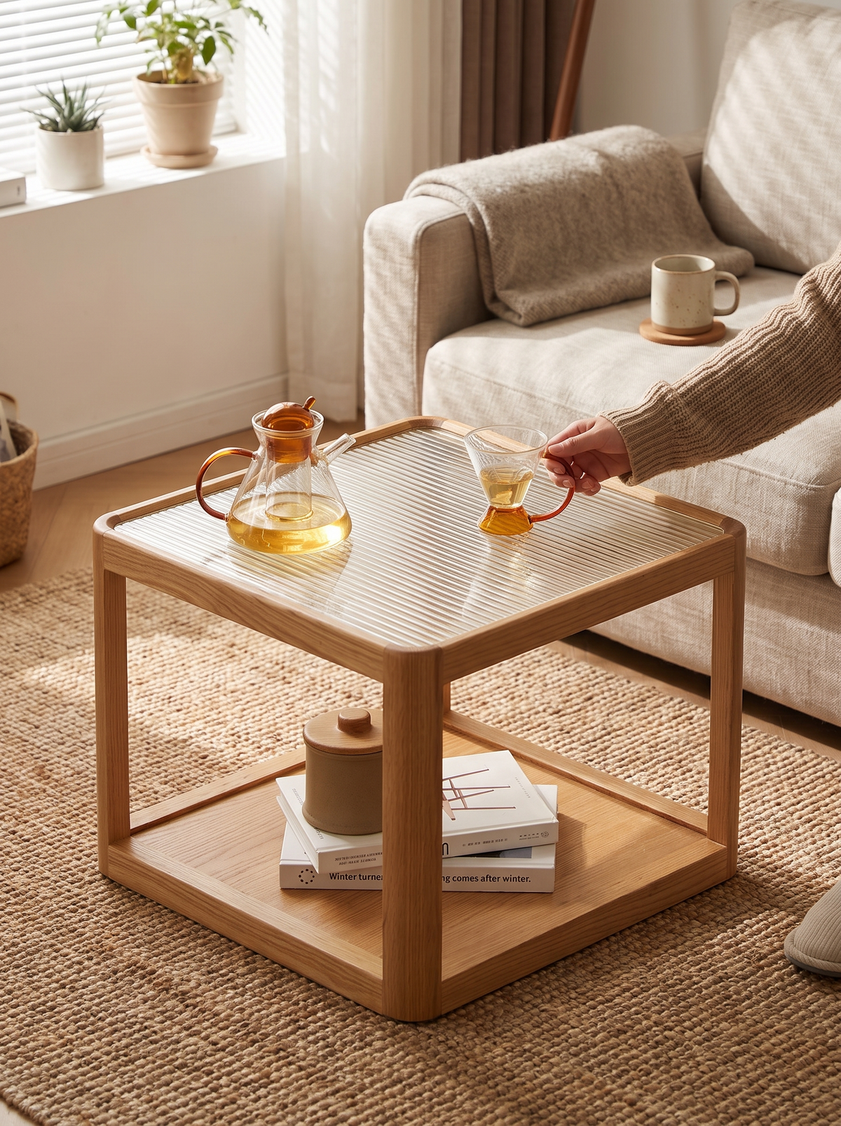 GLINT coffee table set moru glass lifestyle