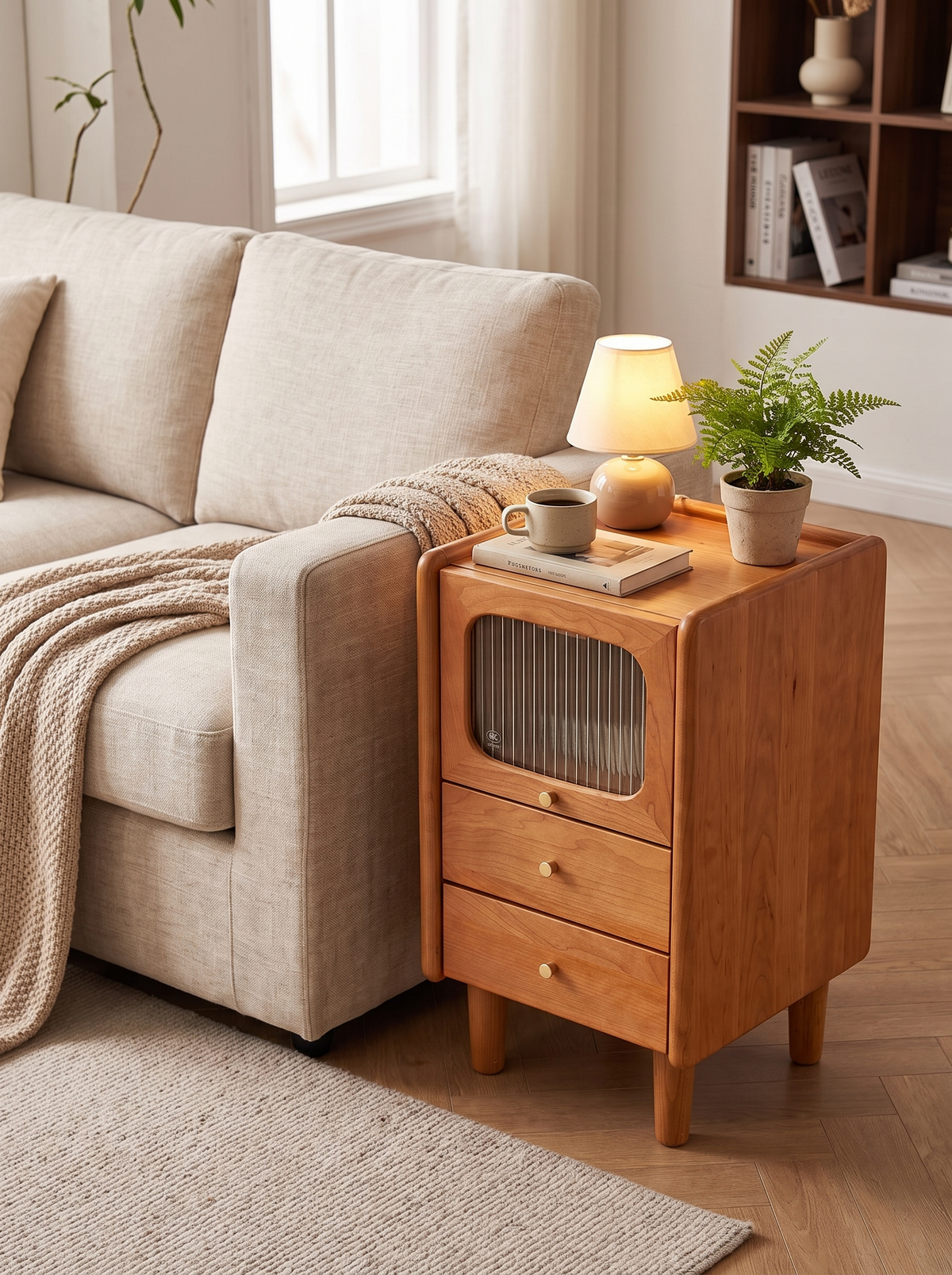 SKYLAR side table beside a sofa