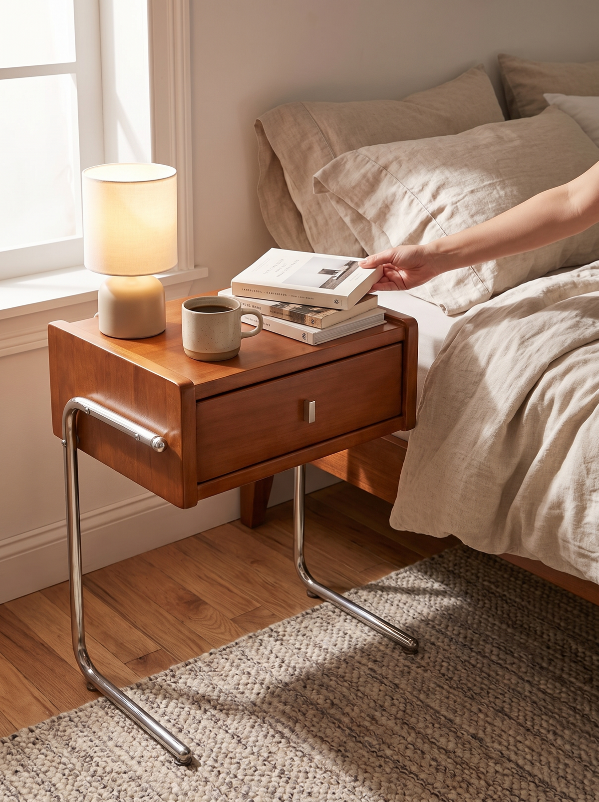 NOBUO side table beside a chair