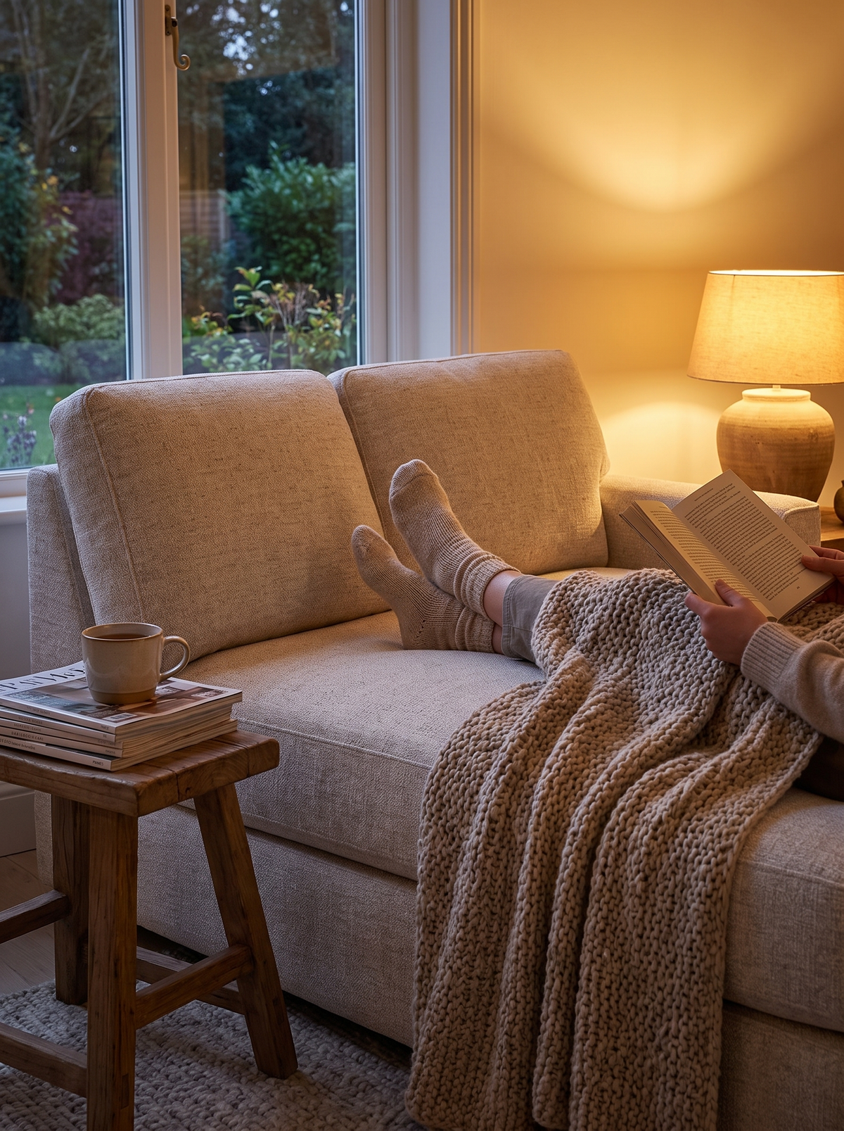 LUCENT chaise sofa feet up