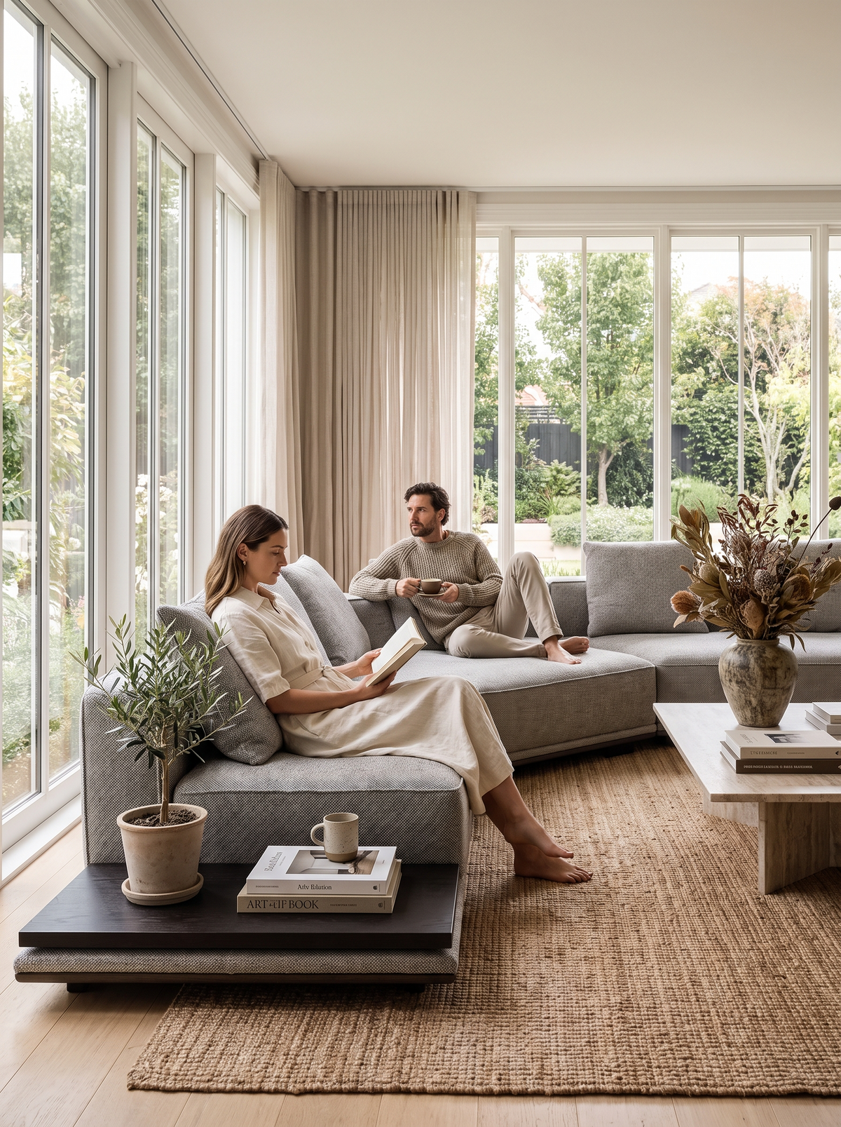 ELEGANZA mixed weave sectional