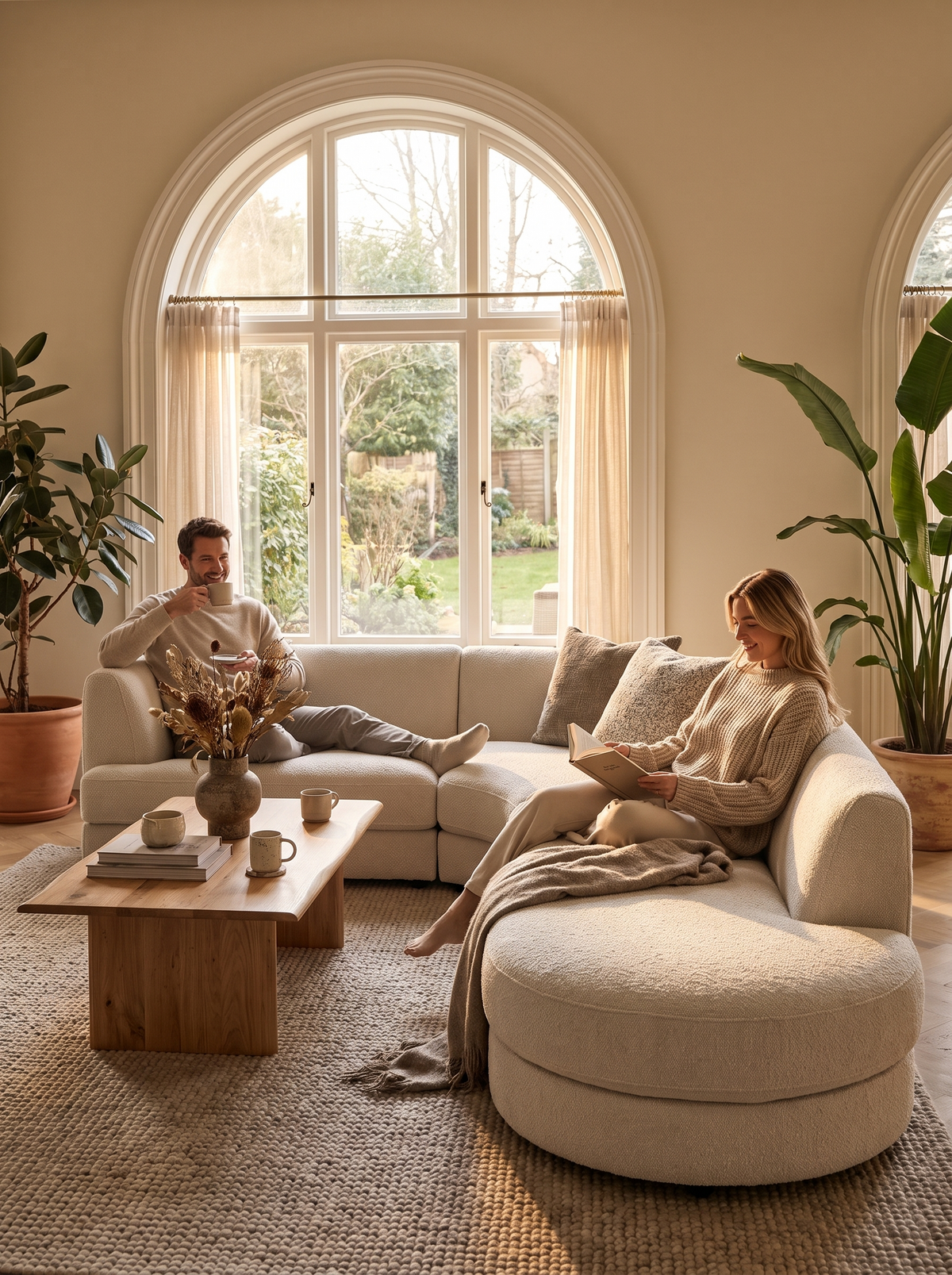 FABLE velvet sectional catching light
