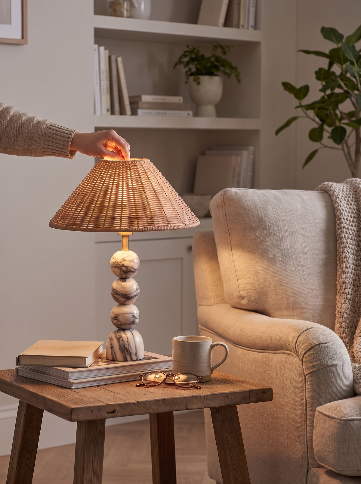 Connor marble lamp base