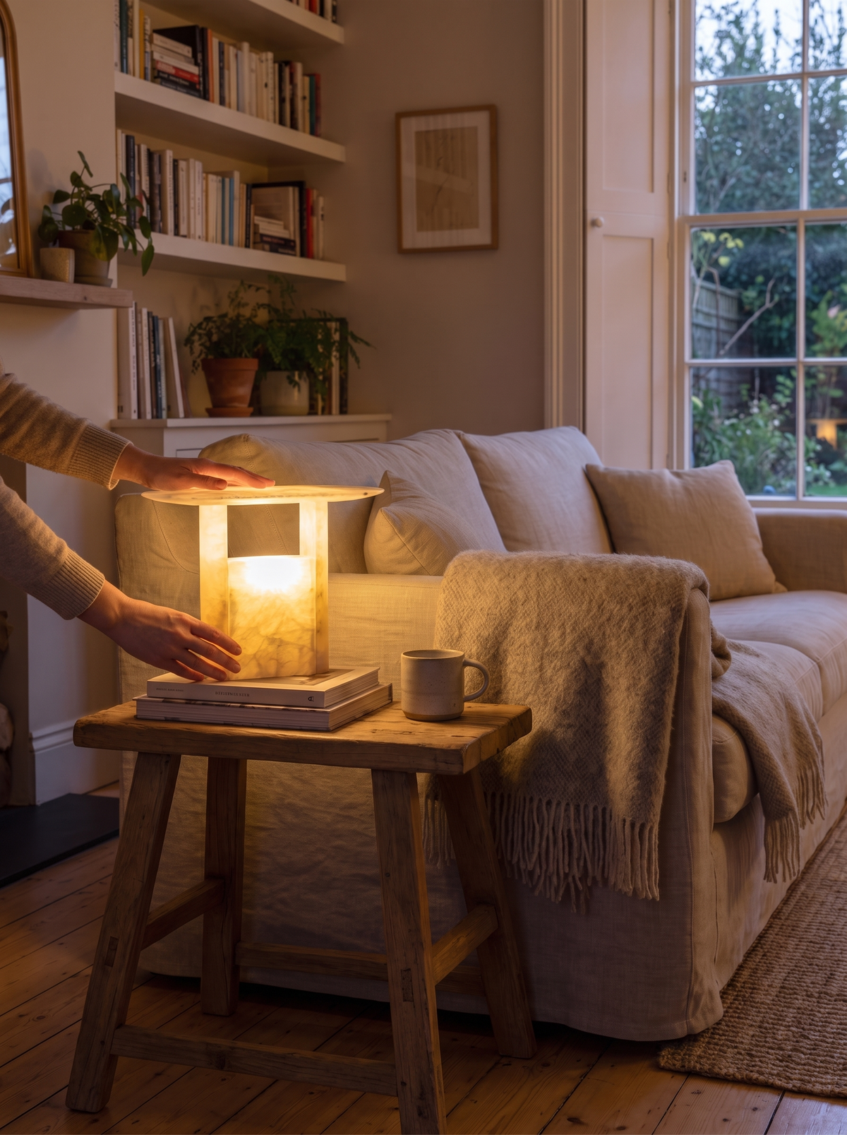 Colathe lamp turned column base