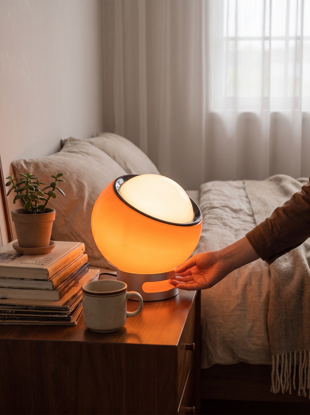Elegance Opaline lamp glowing glass
