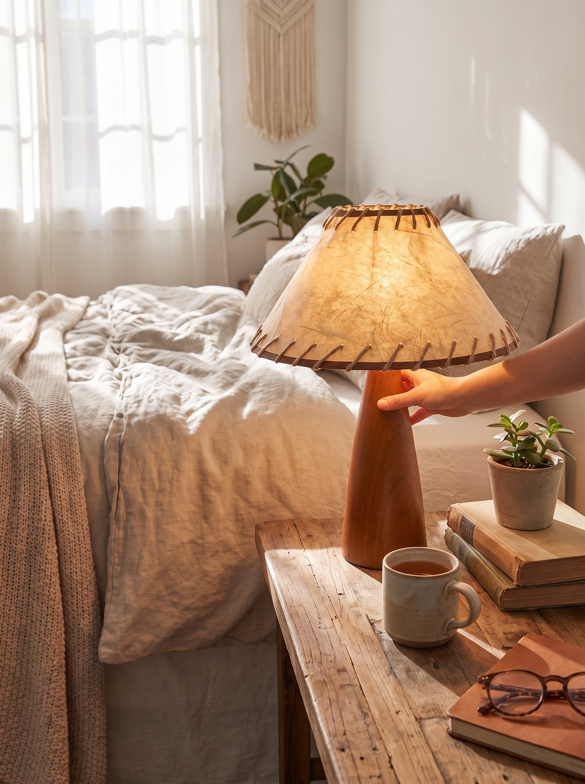 Francesca open box solid wood lamp