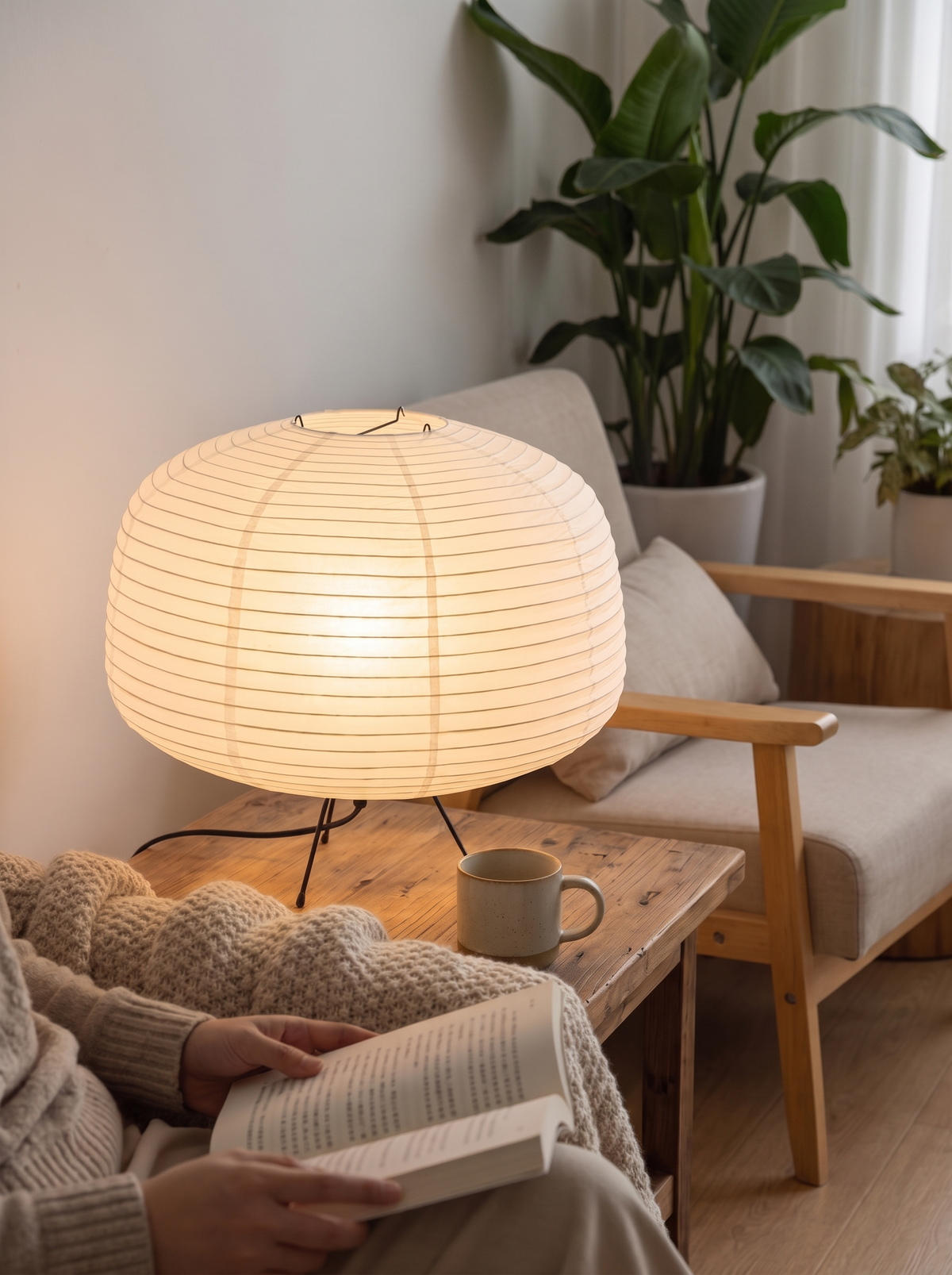 Japandi paper lamp softness