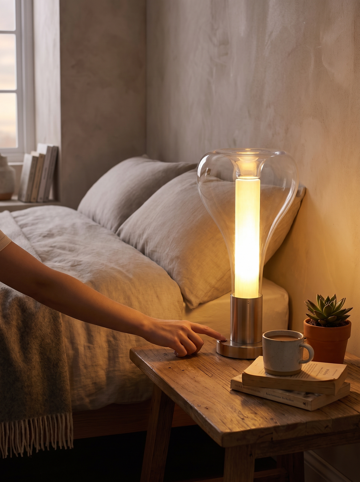 Lava lamp matte surface warm glow