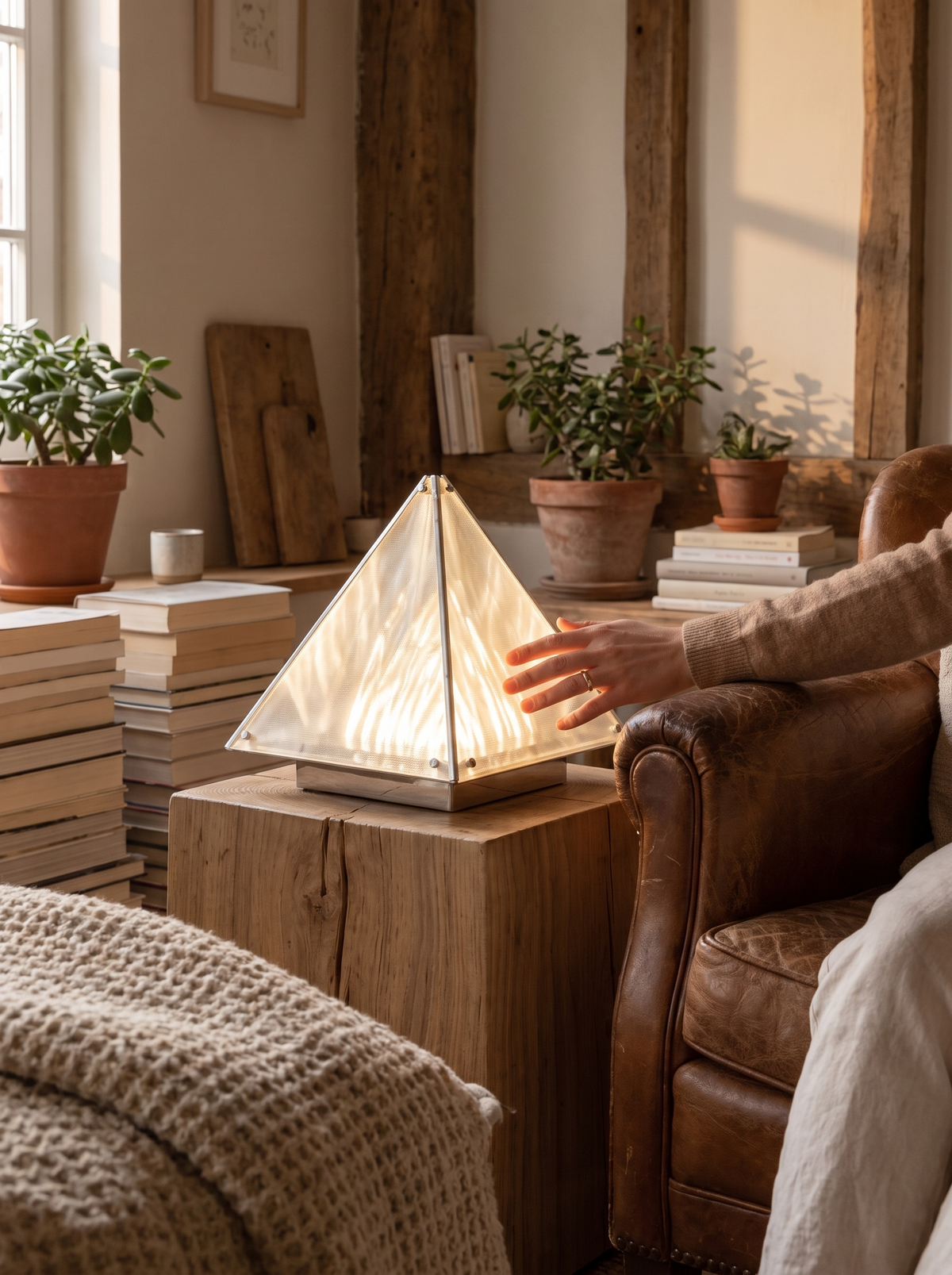Pyramid Glass Table Lamp lifestyle 2