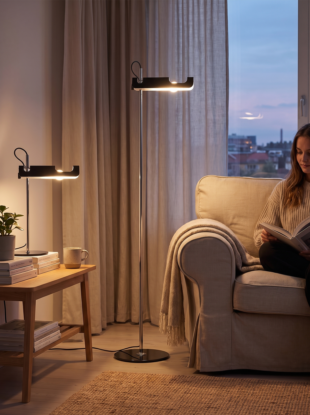 Vita Moderna Table and Floor Lamp lifestyle 1