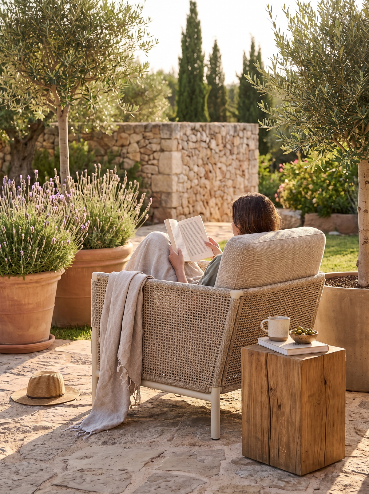 Saratoga Dune Aluminum Lounge Chair lifestyle 1