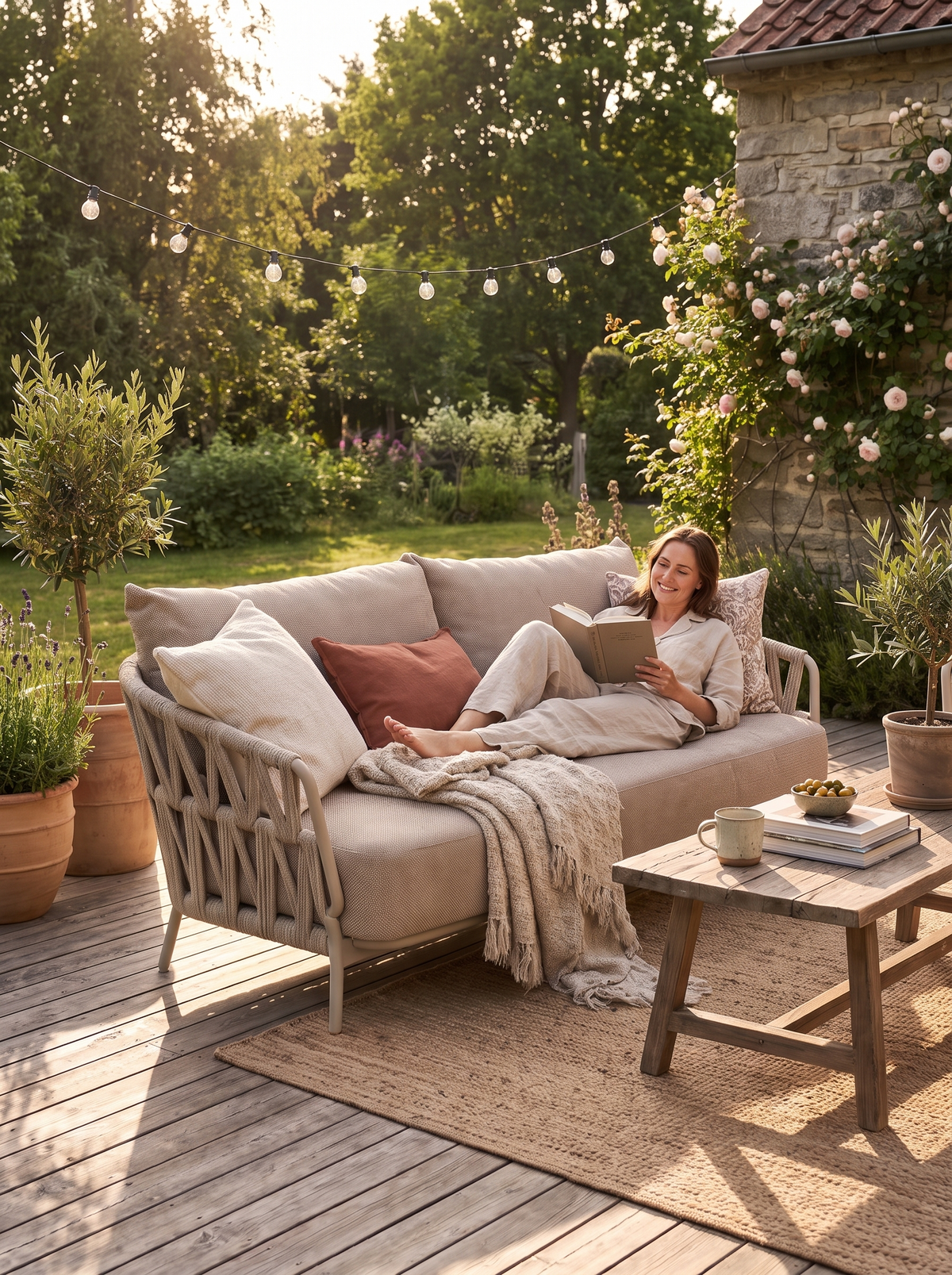 Silverado Dune Aluminum Sofa lifestyle 2
