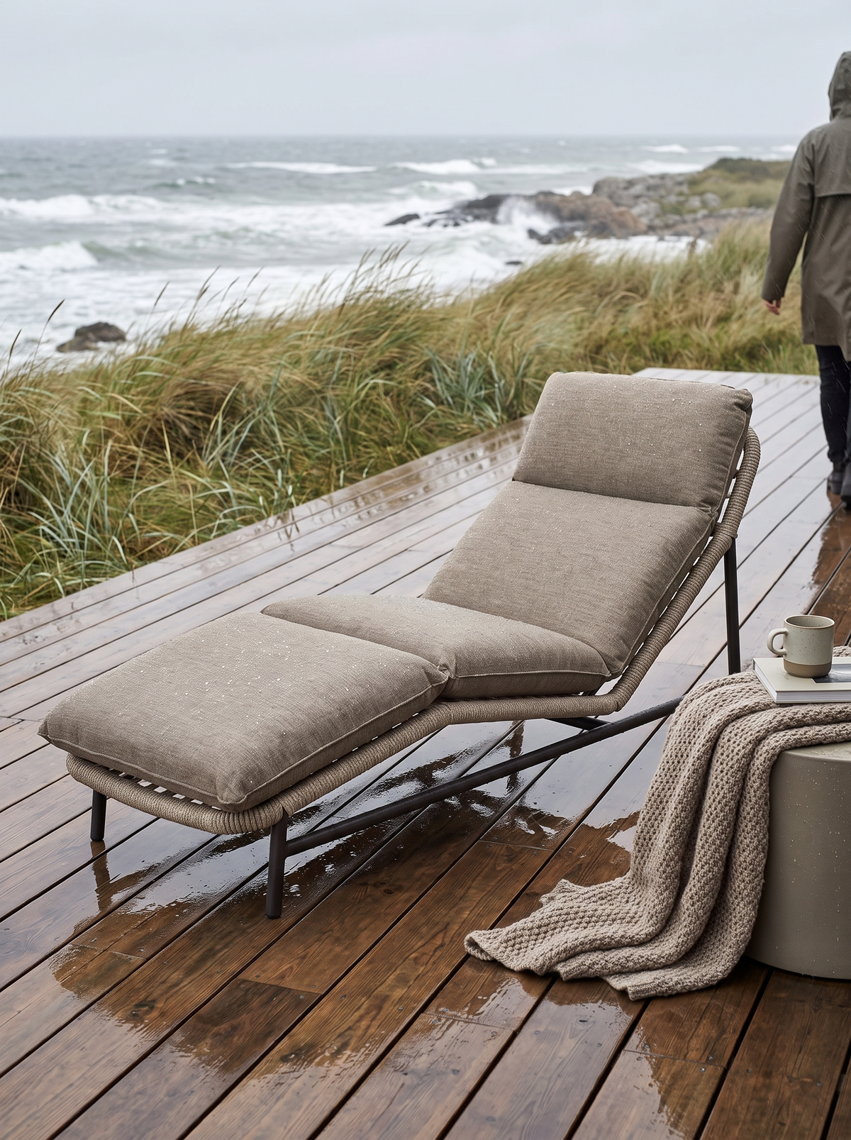 Silverado Charcoal Aluminum Sun Lounger lifestyle 3
