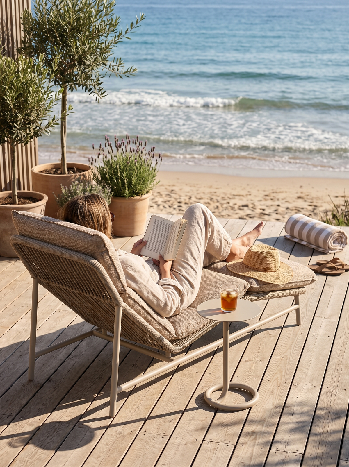 Silverado Dune Aluminum Sun Lounger lifestyle 1