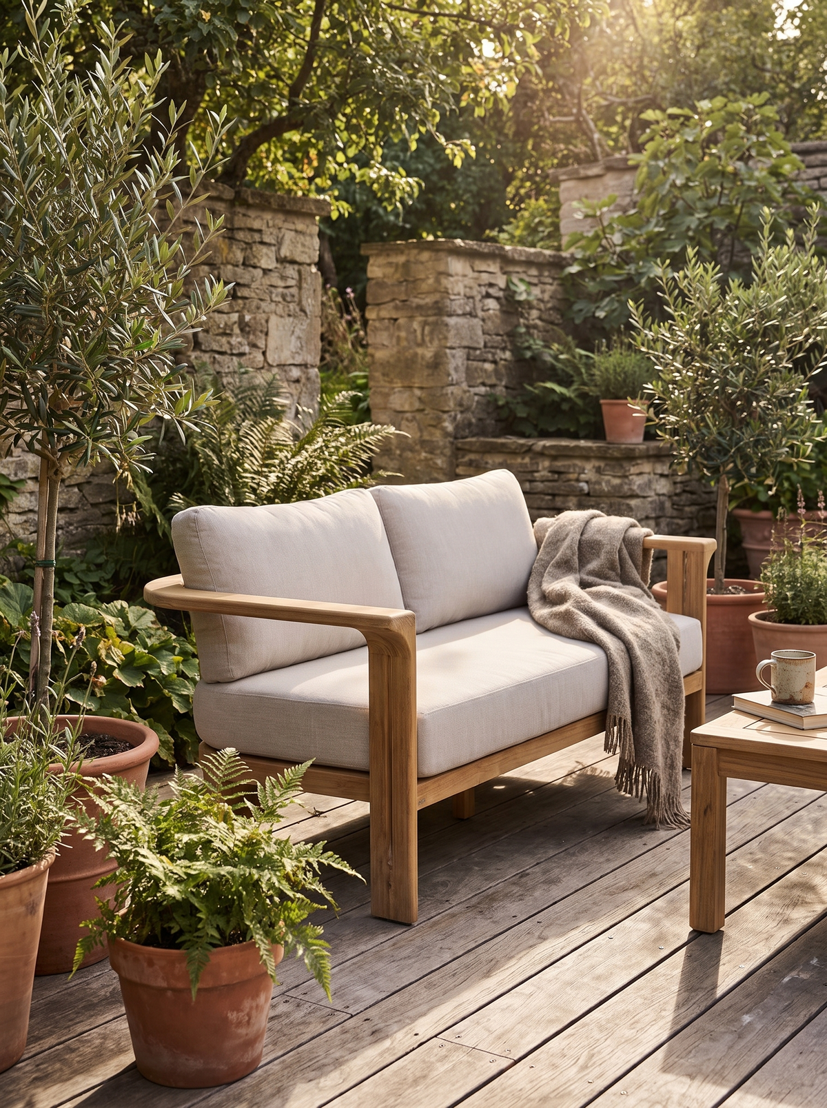 Ojai Teak Loveseat lifestyle 3