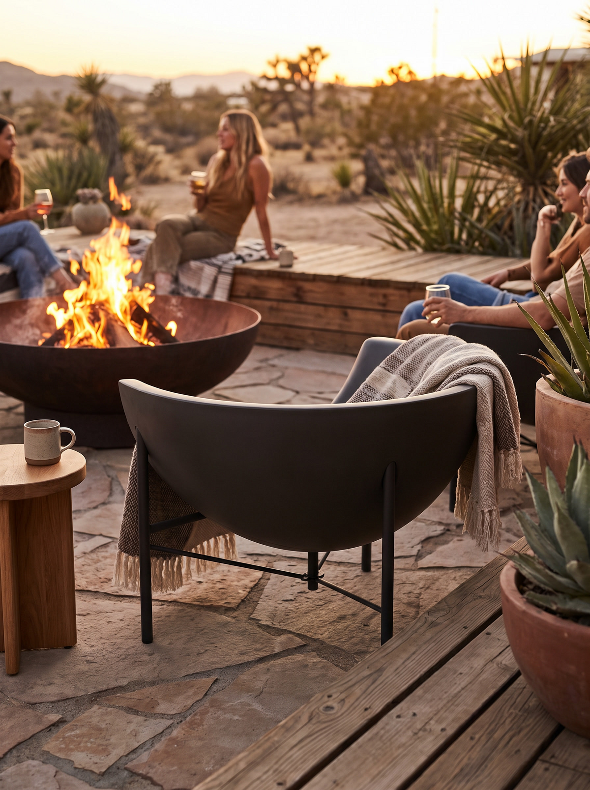 Kosmos Heated Charcoal Lounge Chair lifestyle 3