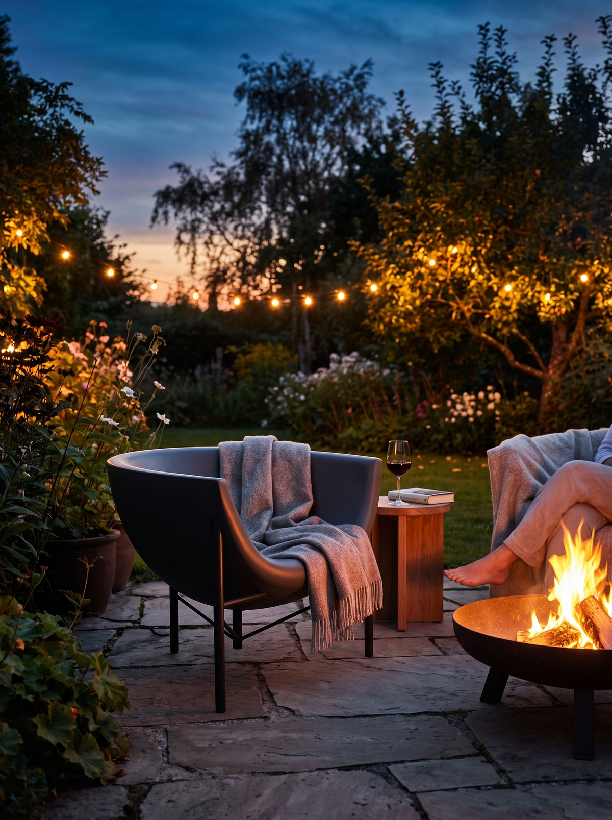 Kosmos Heated Charcoal Lounge Chair lifestyle 2