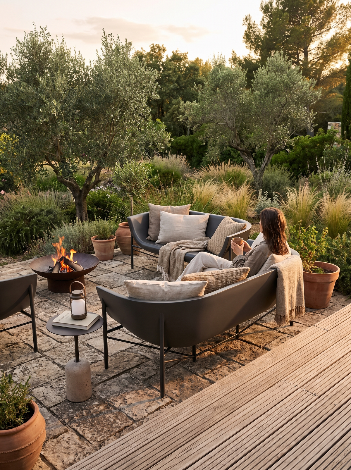 Kosmos Heated Charcoal Sofa lifestyle 3