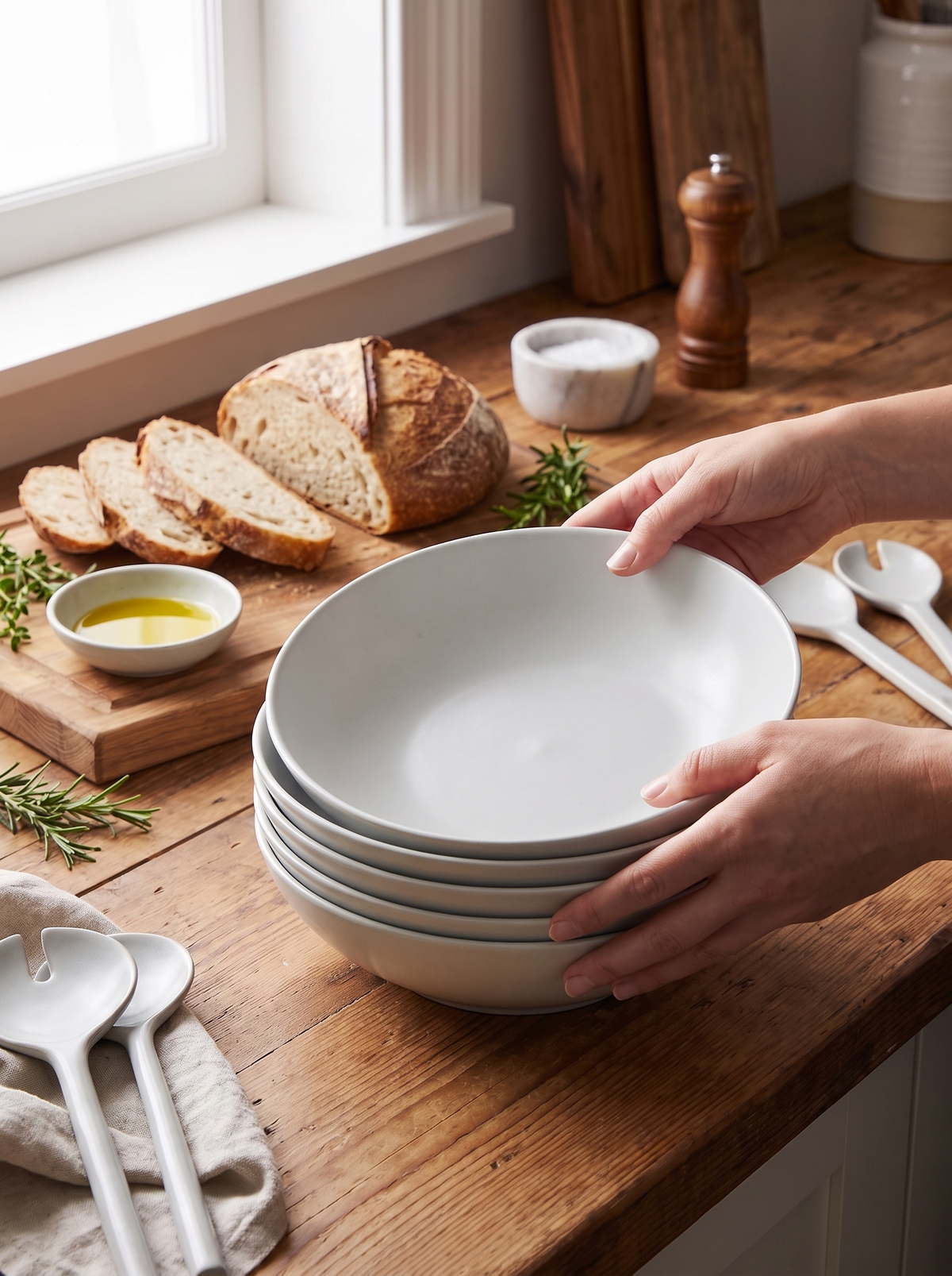 Big Stoneware Bowl Set lifestyle 1