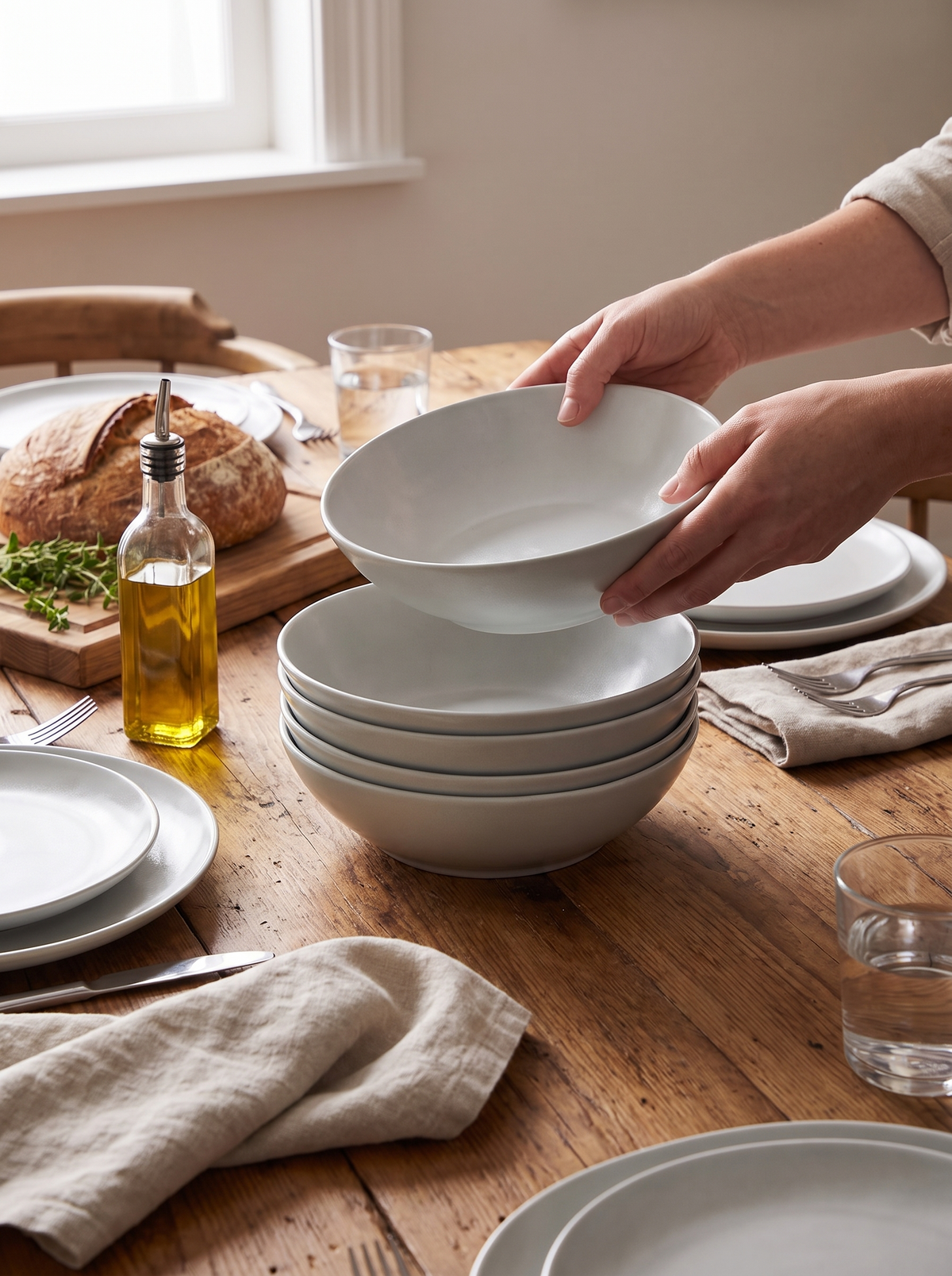 Big Stoneware Bowl Set lifestyle 3