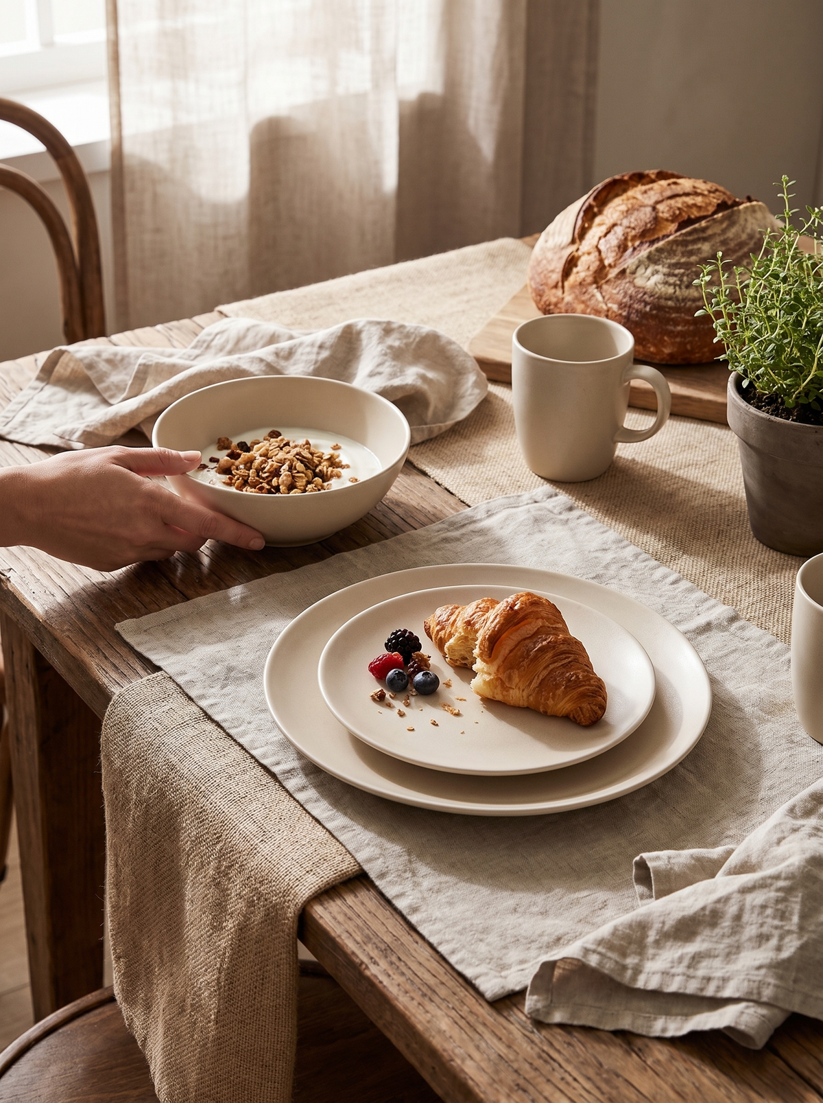 Big Stoneware Plate Set lifestyle 3
