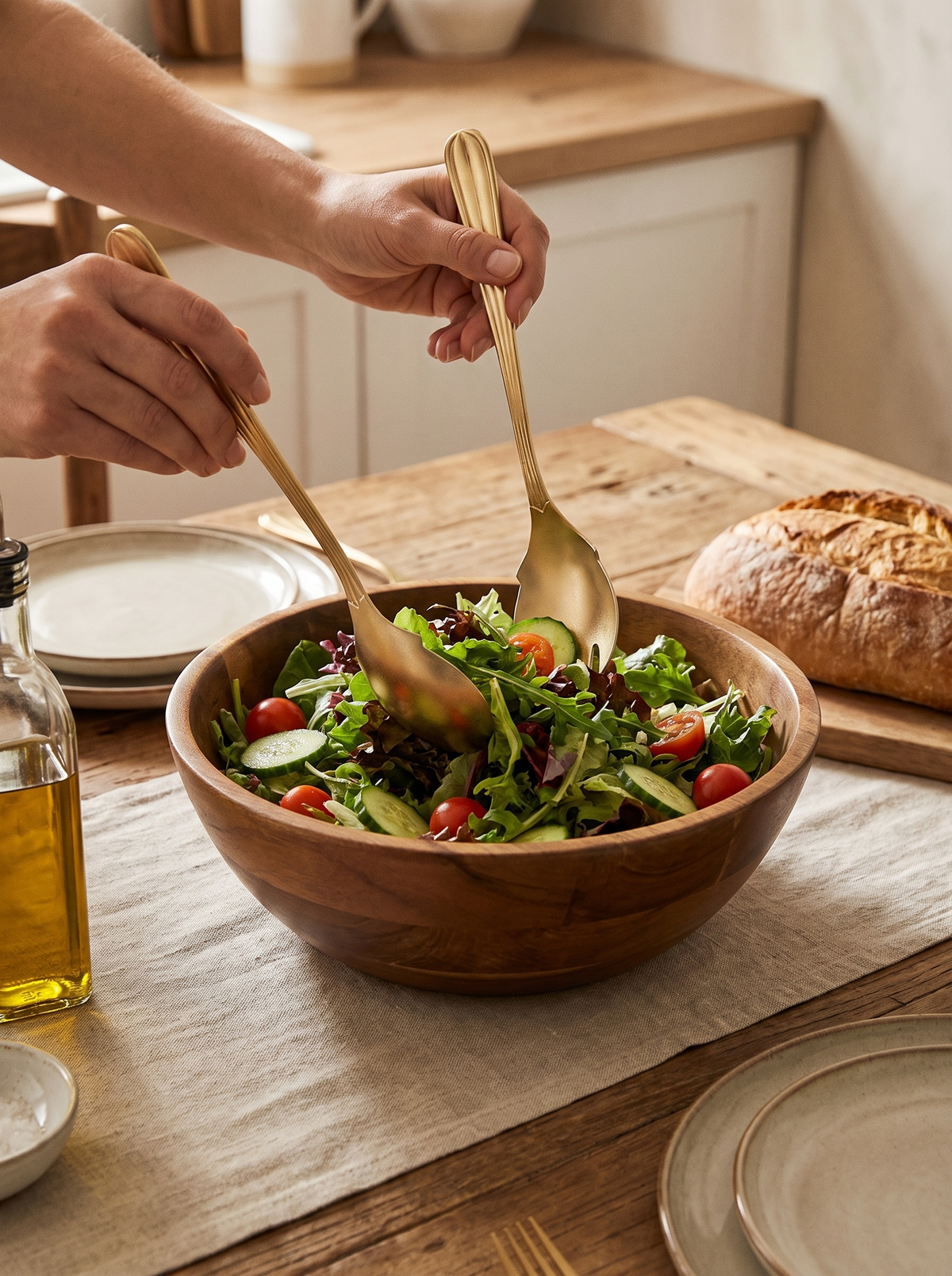 Crescent Fork and Spoon Serving Set lifestyle 3