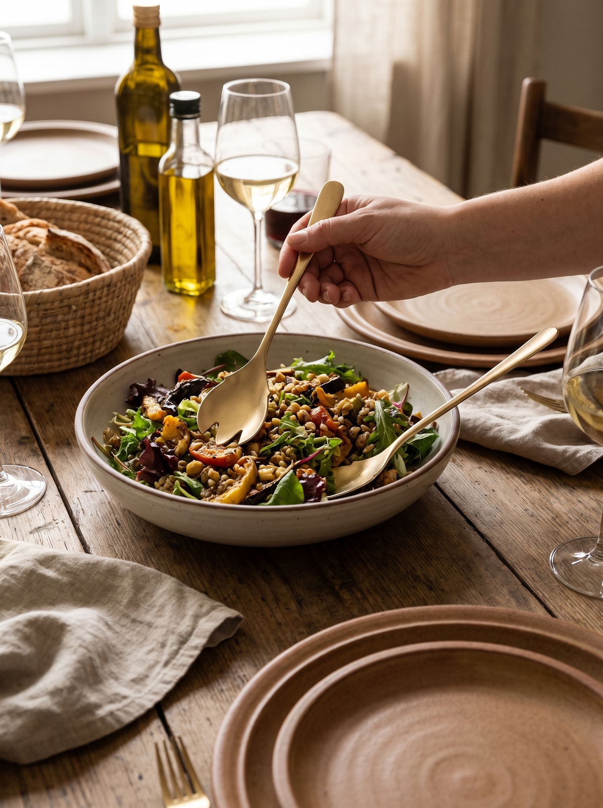 Classic Fork and Spoon Serving Set lifestyle 1
