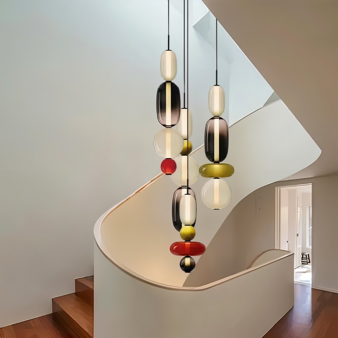 Horiz Metal Pendant Light, second glow and light quality close up