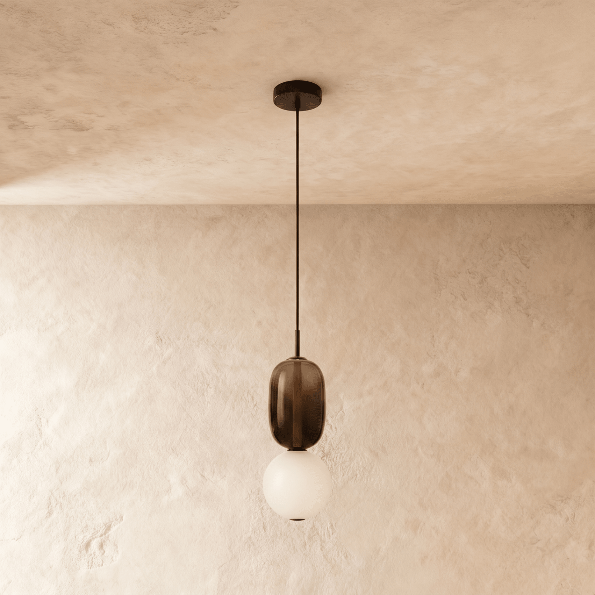 Horiz Metal Pendant Light, shade and diffuser detail