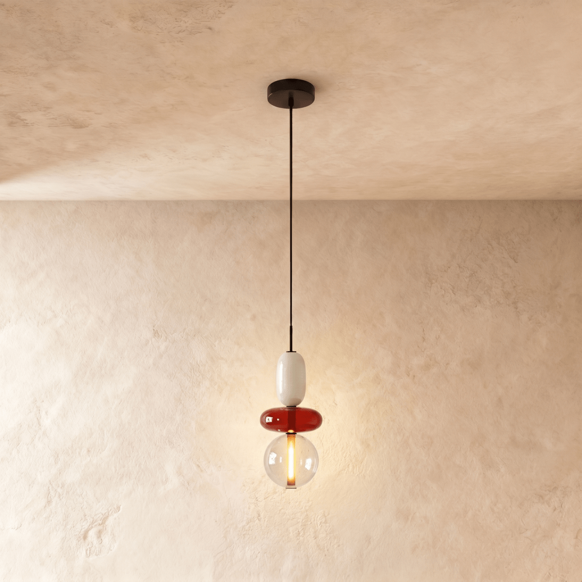 Horiz Metal Pendant Light, angled view showing the silhouette