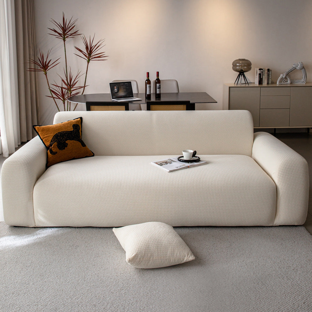Jacquard Velvet Stretch Sofa Slipcover, reverse side view
