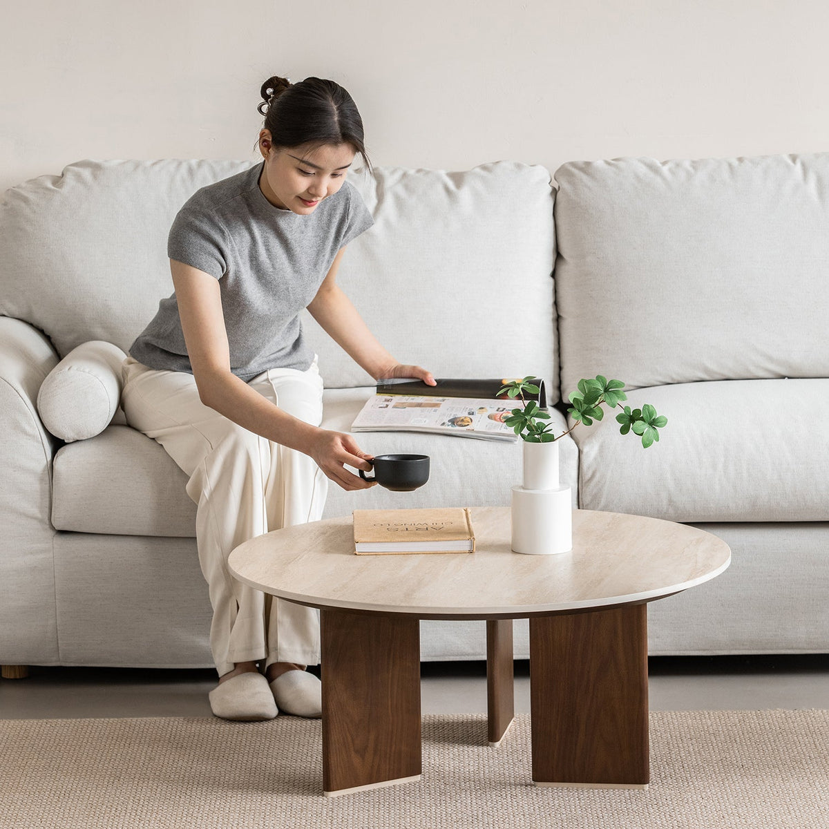 Japandi Sintered Stone Coffee Table Set VALE