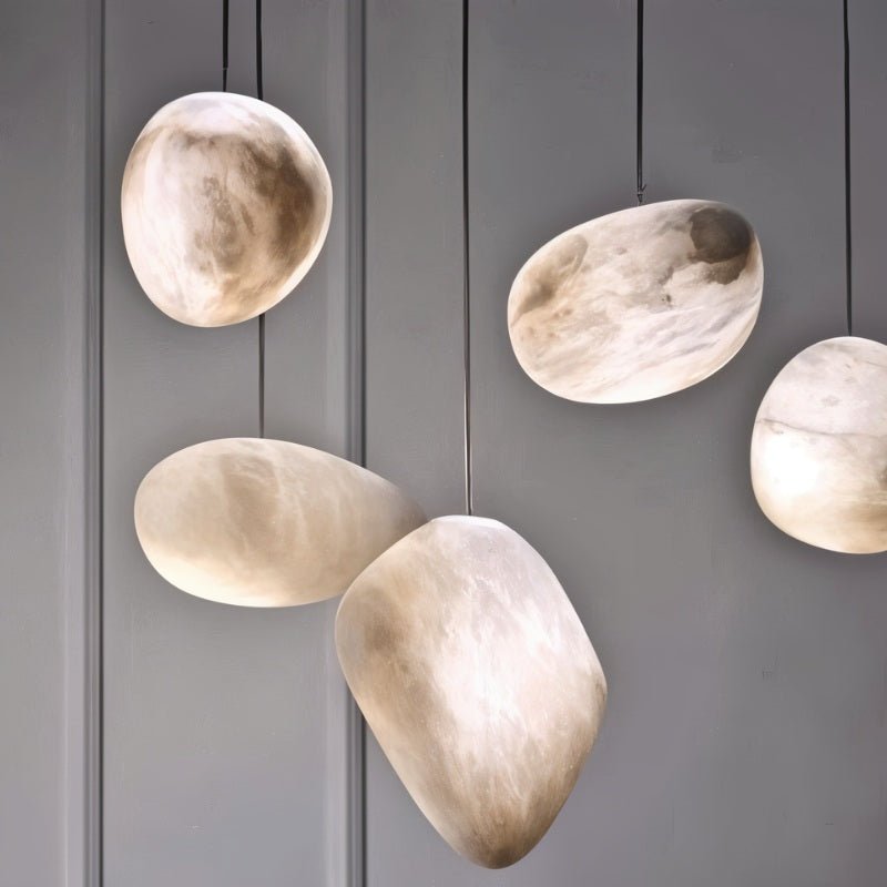 Lapis Alabaster Pendant Light, cord and ceiling canopy detail