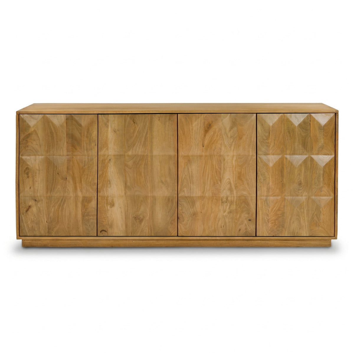 Laso Mango Wood Sideboard (72"), Natural, open door and storage view