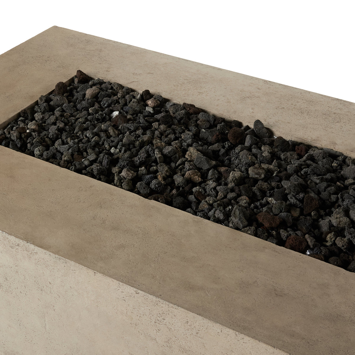 Legend 72" Rectangular Fire Table in Light Basalt, top down view