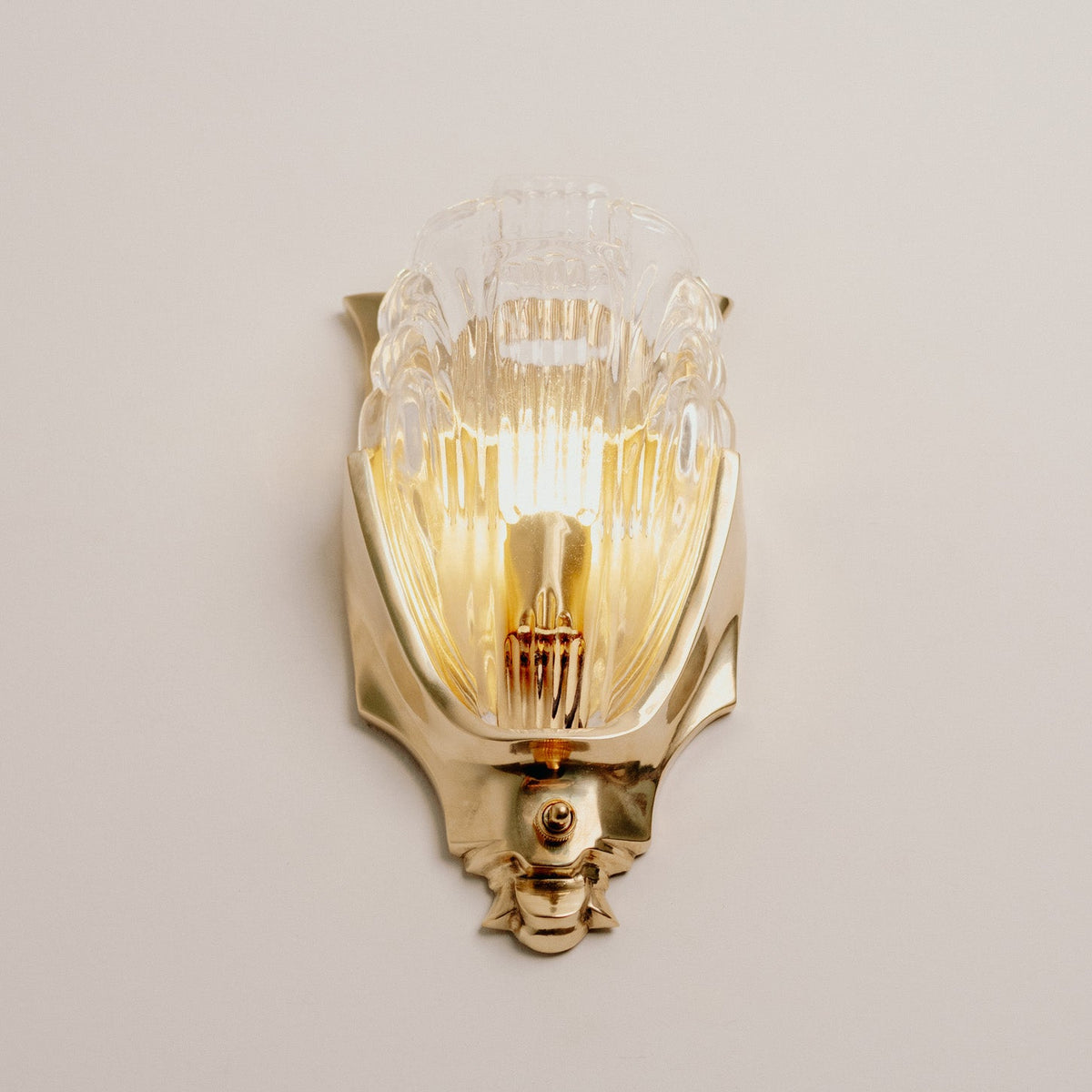 Lilith Brass Antique Art Deco Wall Light, side profile