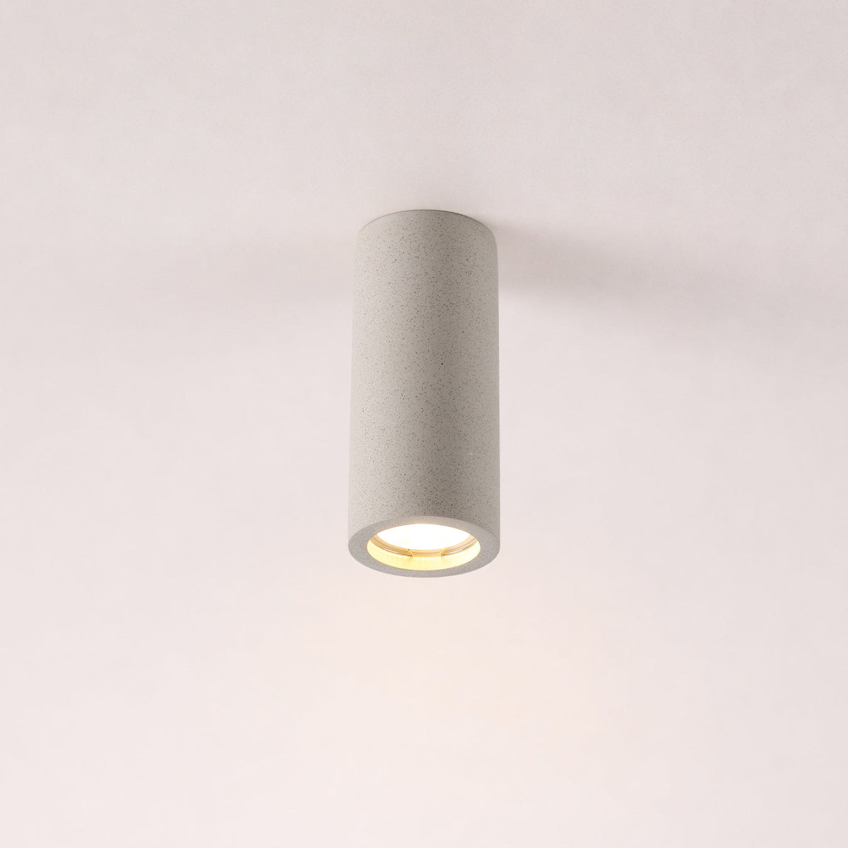Lithos Minimalist Concrete Ceiling Light, bulb and socket detail