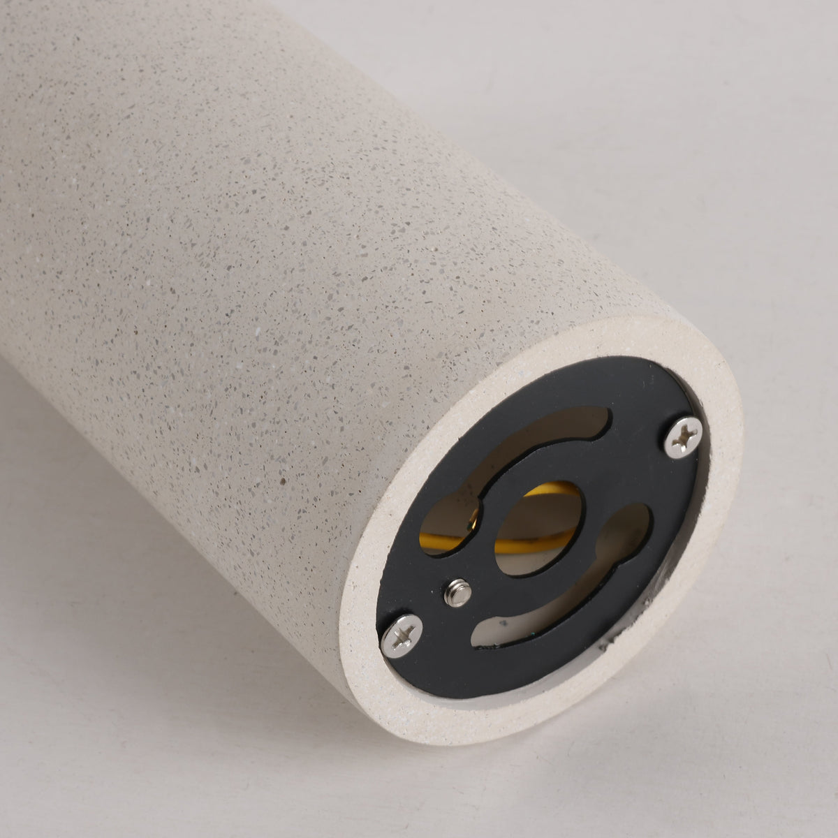 Lithos Minimalist Concrete Ceiling Light, top down view
